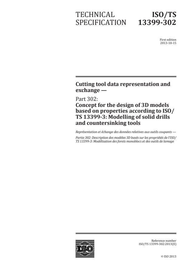 ISO/TS 13399-302:2013 - Cutting tool data representation and exchange