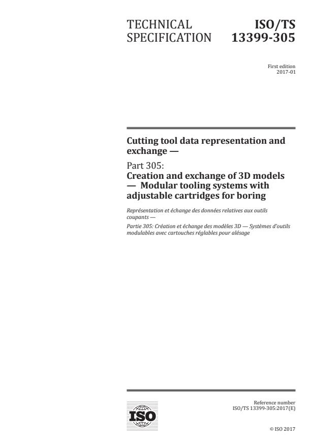 ISO/TS 13399-305:2017 - Cutting tool data representation and exchange