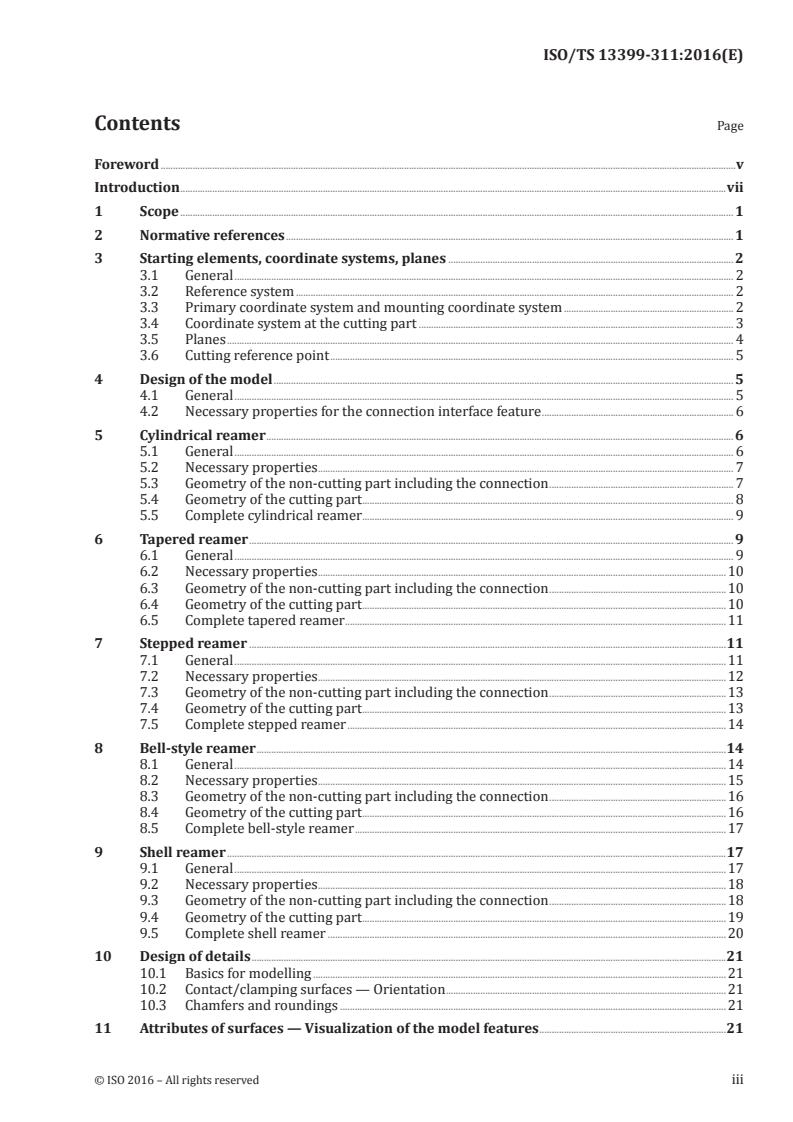 ISO/TS 13399-311:2016 ISO/TS 13399-311:2016 - Cutting tool data representation and exchange — Part 311: Creation and exchange of 3D models — Solid reamers
Released:3/4/2016