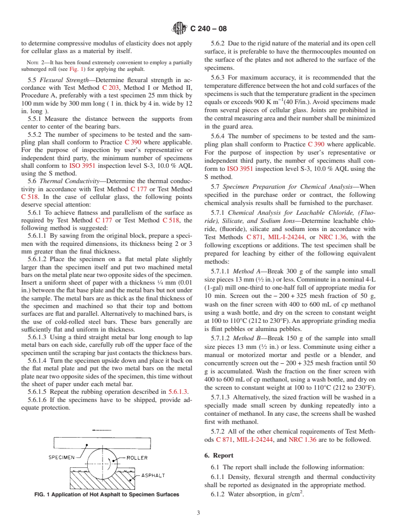 ASTM C240-08 - Standard Test Methods of  Testing Cellular Glass Insulation Block