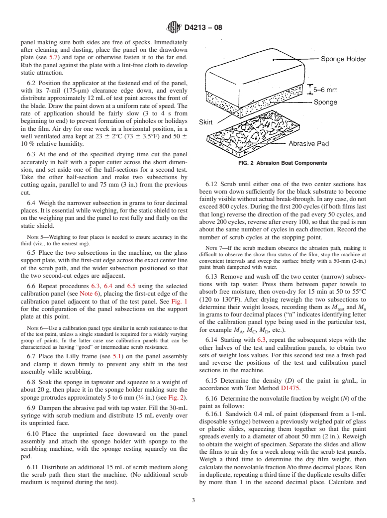 ASTM D4213-08 - Standard Test Method for  Scrub Resistance of Paints by Abrasion Weight Loss