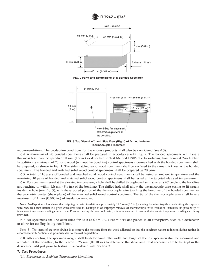 REDLINE ASTM D7247-07ae1 - Standard Test Method for Evaluating the Shear Strength of Adhesive Bonds in Laminated Wood Products     at Elevated Temperatures (Withdrawn 2016)