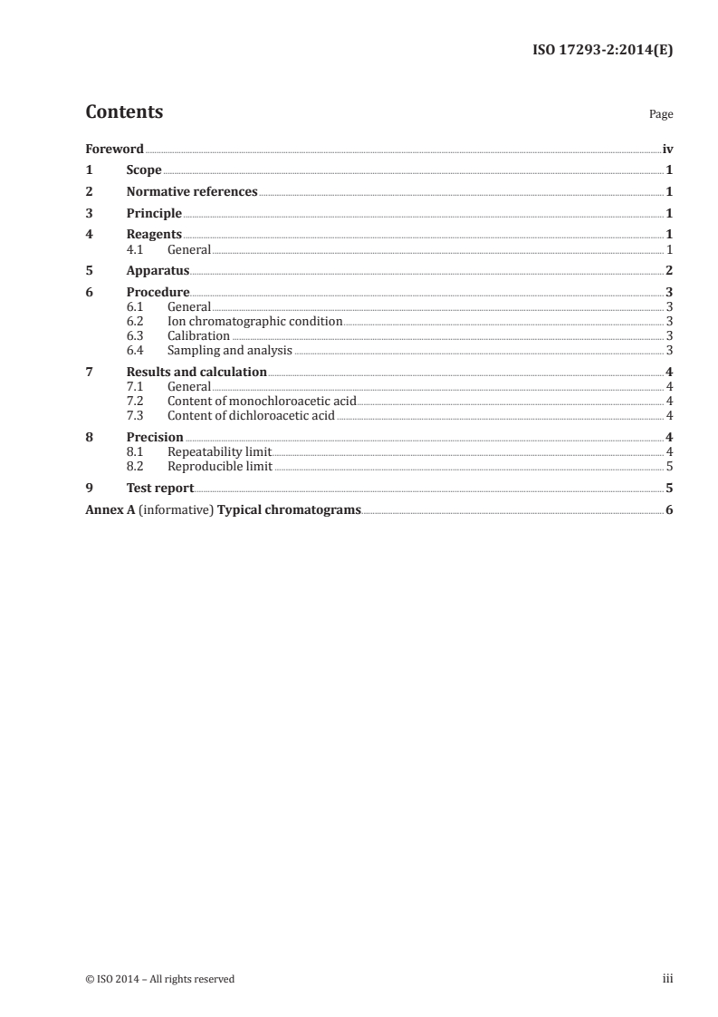 ISO 17293-2:2014 - Surface active agents — Determination of chloroacetic acid (chloroacetate) in surfactants — Part 2: Ionic chromatographic method
Released:3/19/2014