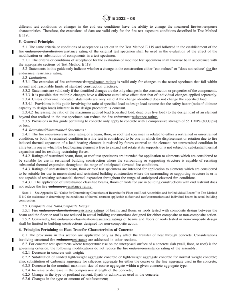 REDLINE ASTM E2032-08 - Standard Guide for Extension of Data From Fire Resistance Tests Conducted in Accordance with ASTM E 119