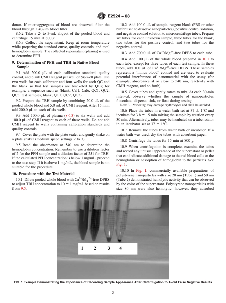 ASTM E2524-08 - Standard Test Method for Analysis of Hemolytic Properties of Nanoparticles