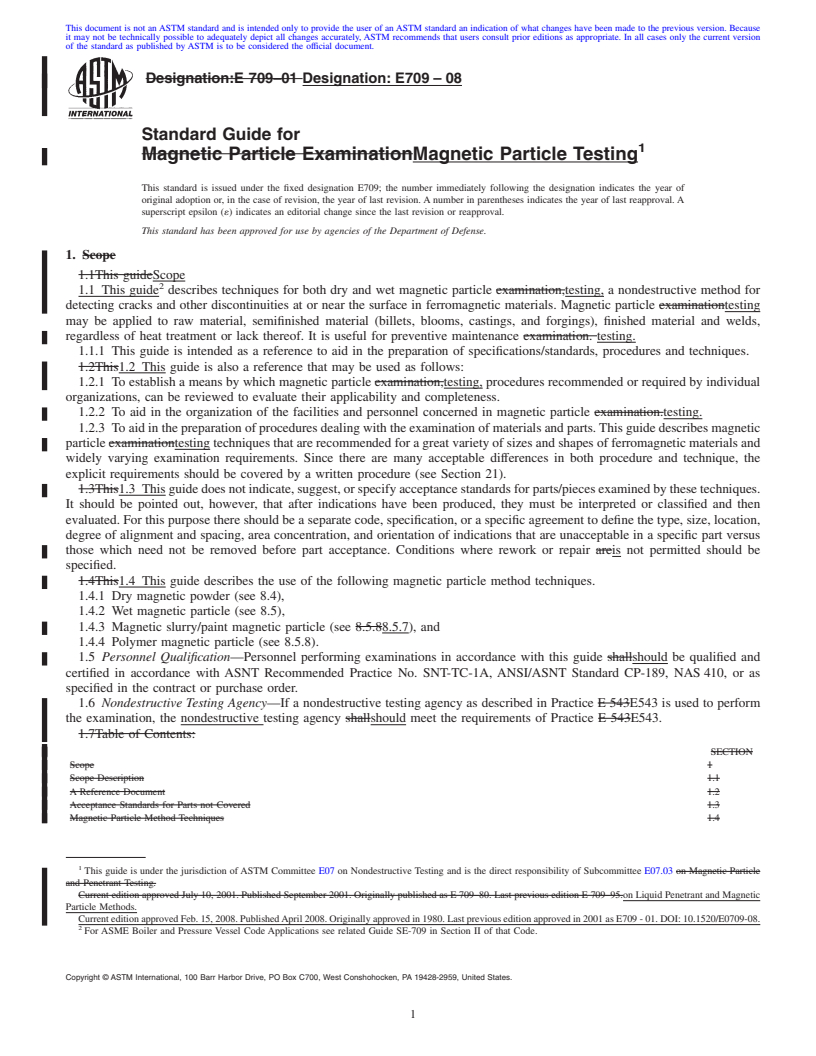 REDLINE ASTM E709-08 - Standard Guide for Magnetic Particle Testing