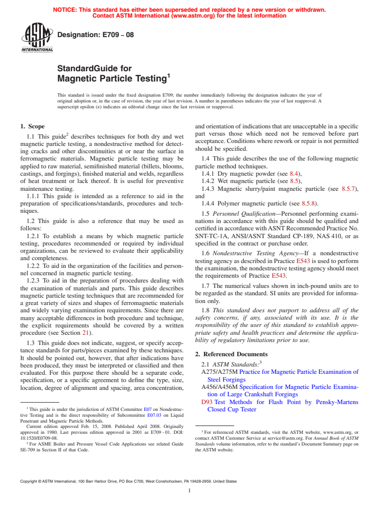 ASTM E709-08 - Standard Guide for Magnetic Particle Testing