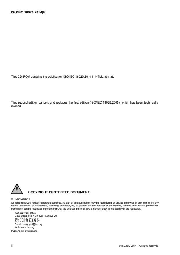 ISO/IEC 18025:2014 ISO/IEC 18025:2014 - Information technology -- Environmental Data Coding Specification (EDCS) - Page 2 preview