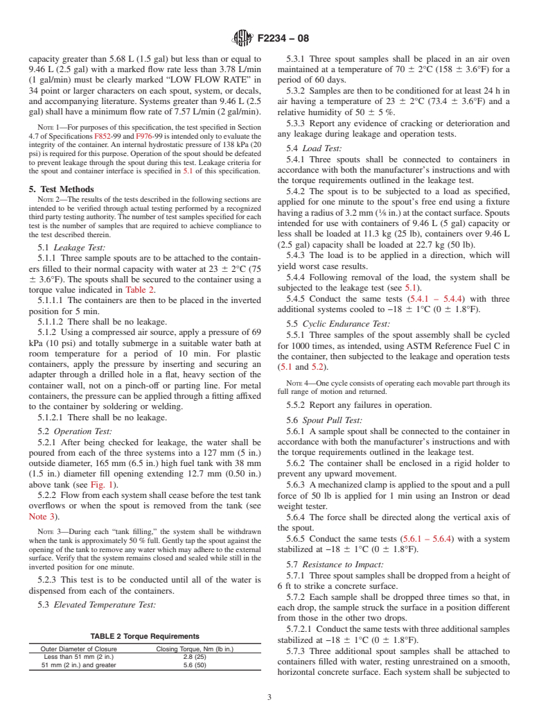 ASTM F2234-08 - Standard Specification for Spill Resistant Fueling Systems for Portable Fuel Containers for Consumer Use (Withdrawn 2017)