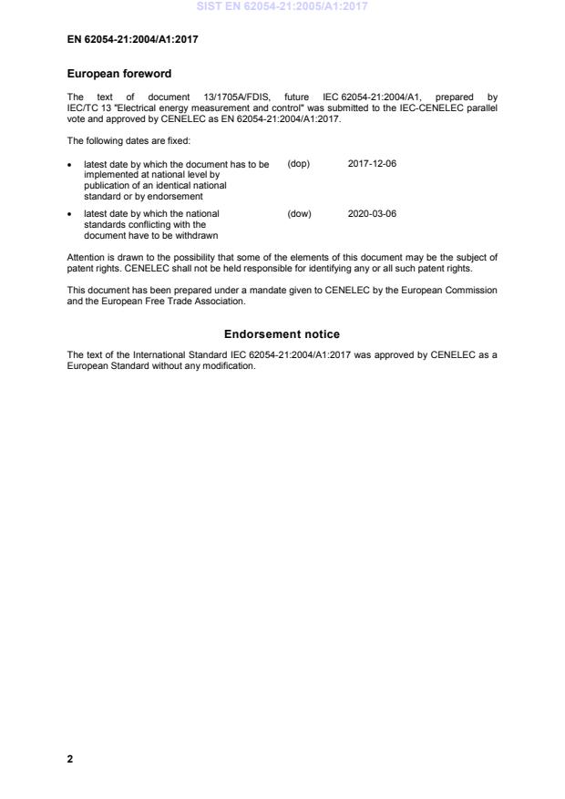 EN 62054-21:2004/A1:2017 EN 62054-21:2005/A1:2017 - Page 4 preview