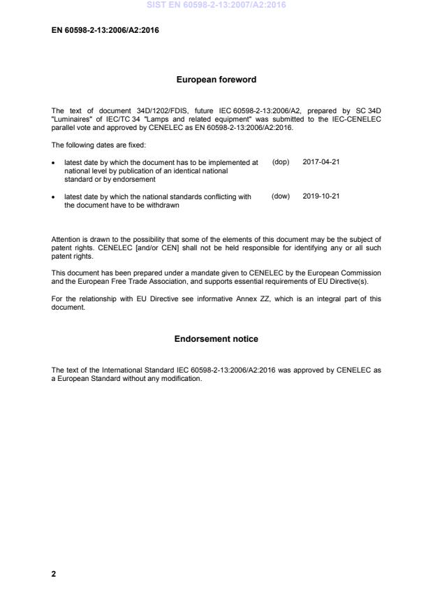 EN 60598-2-13:2006/A2:2016 EN 60598-2-13:2007/A2:2016 - Page 4 preview