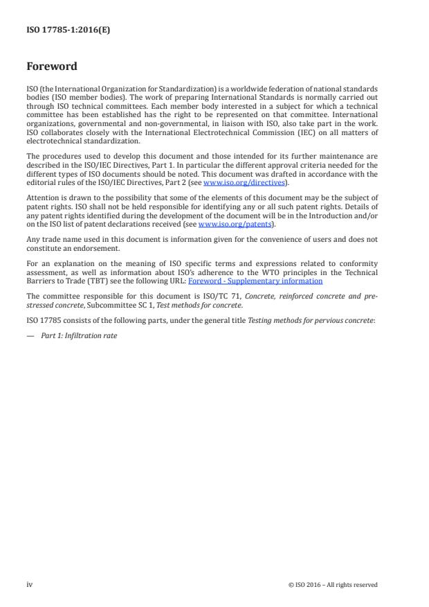 ISO 17785-1:2016 ISO 17785-1:2016 - Testing methods for pervious concrete - Page 4 preview
