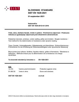 SIST EN 1629:2021 - Page 1 preview