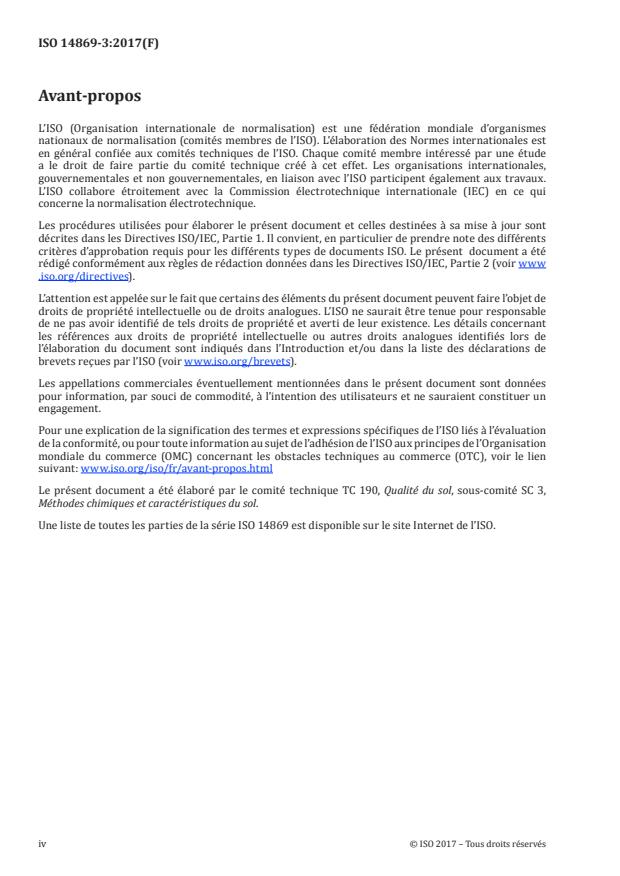 ISO 14869-3:2017 ISO 14869-3:2017 - Qualité du sol -- Mise en solution pour la détermination des teneurs élémentaires totales - Page 4 preview