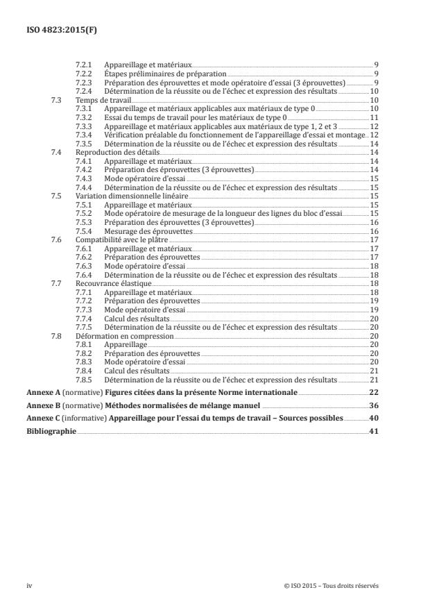 ISO 4823:2015 ISO 4823:2015 - Médecine bucco-dentaire -- Matériaux a empreintes, a base d'élastomeres - Page 4 preview