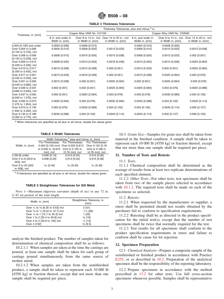 ASTM B508-08 - Standard Specification for  Copper Alloy Strip for Flexible Metal Hose