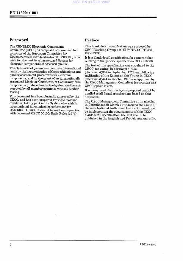 EN 113001:1991 EN 113001:2002 - Page 4 preview