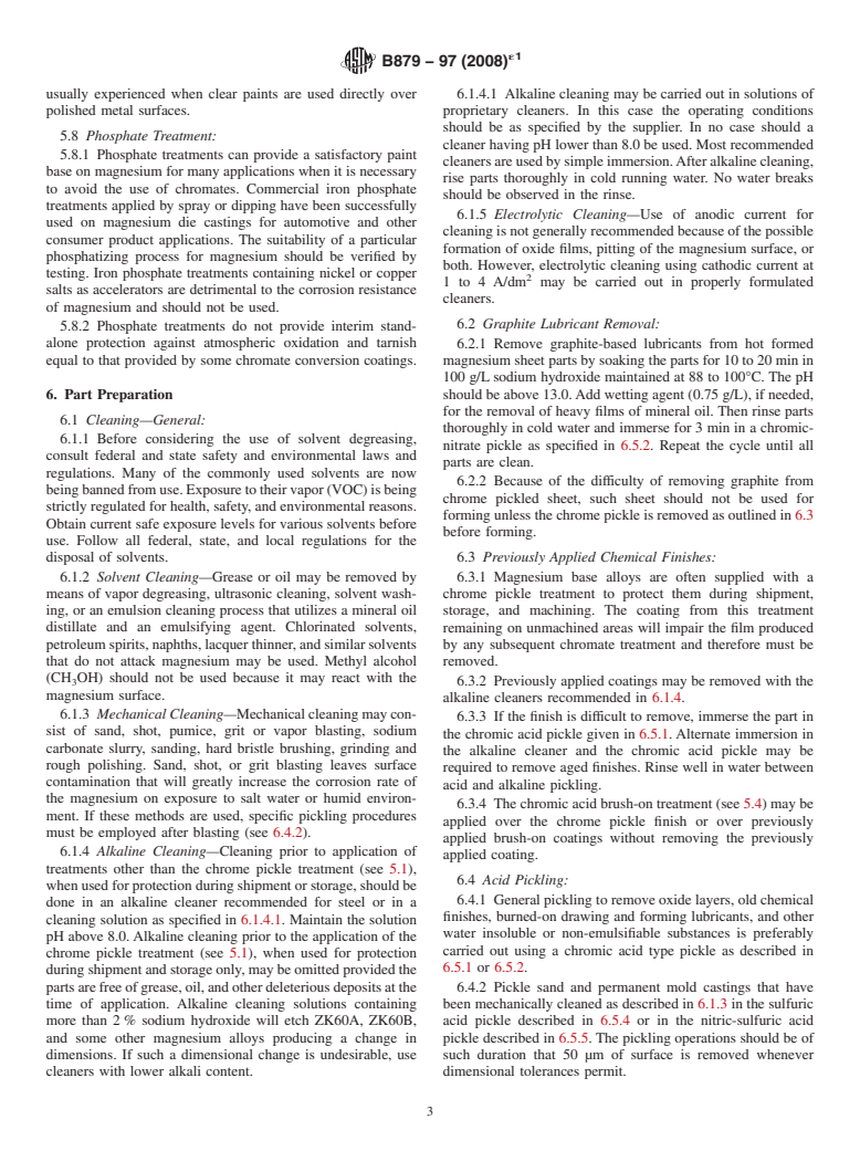 ASTM B879-97(2008)e1 - Standard Practice for Applying Non-Electrolytic Conversion Coatings on Magnesium and Magnesium Alloys