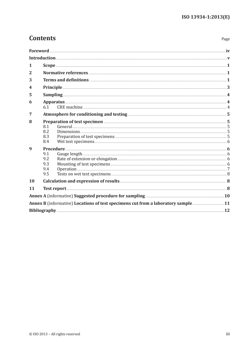 ISO 13934-1:2013 - Textiles — Tensile properties of fabrics — Part 1: Determination of maximum force and elongation at maximum force using the strip method
Released:4/10/2013
