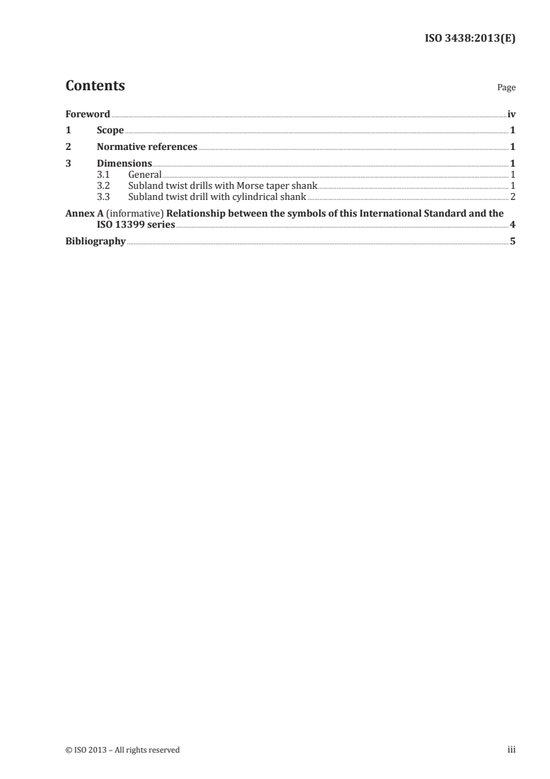 ISO 3438:2013 - Subland twist drills for holes prior to tapping screw threads
Released:5/2/2013