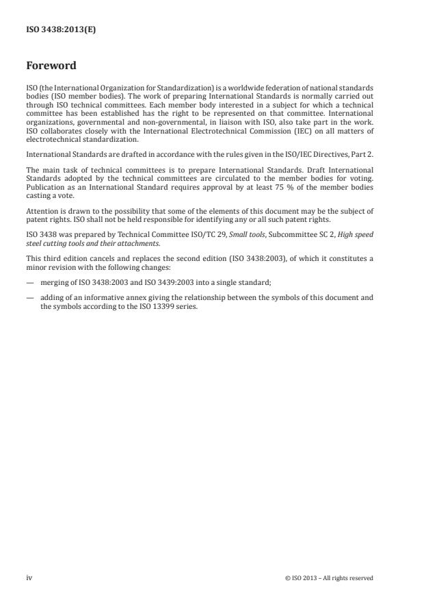 ISO 3438:2013 ISO 3438:2013 - Subland twist drills for holes prior to tapping screw threads - Page 4 preview