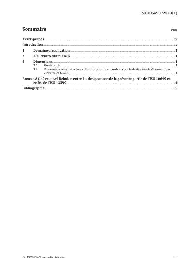 ISO 10649-1:2013 - Mandrins porte-fraise à entraînement par clavette et tenon