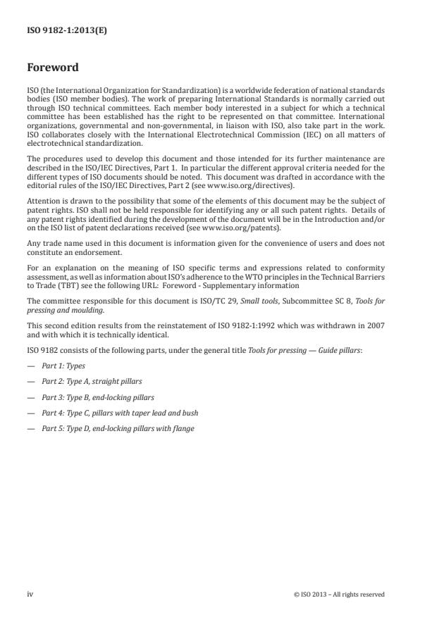 ISO 9182-1:2013 ISO 9182-1:2013 - Tools for pressing -- Guide pillars - Page 4 preview