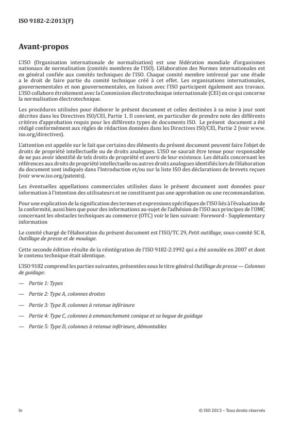 ISO 9182-2:2013 ISO 9182-2:2013 - Outillage de presse -- Colonnes de guidage - Page 4 preview
