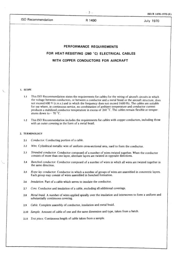 ISO/R 1490:1970 - Withdrawal of ISO/R 1490-1970