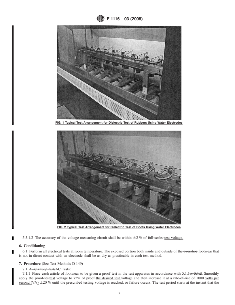 REDLINE ASTM F1116-03(2008) - Standard Test Method for Determining Dielectric Strength of Dielectric Footwear