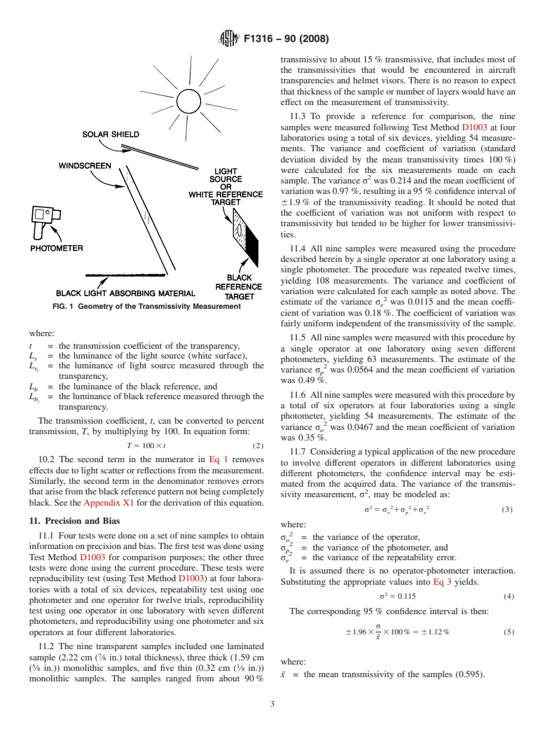 ASTM F1316-90(2008) - Standard Test Method for Measuring the Transmissivity of Transparent Parts