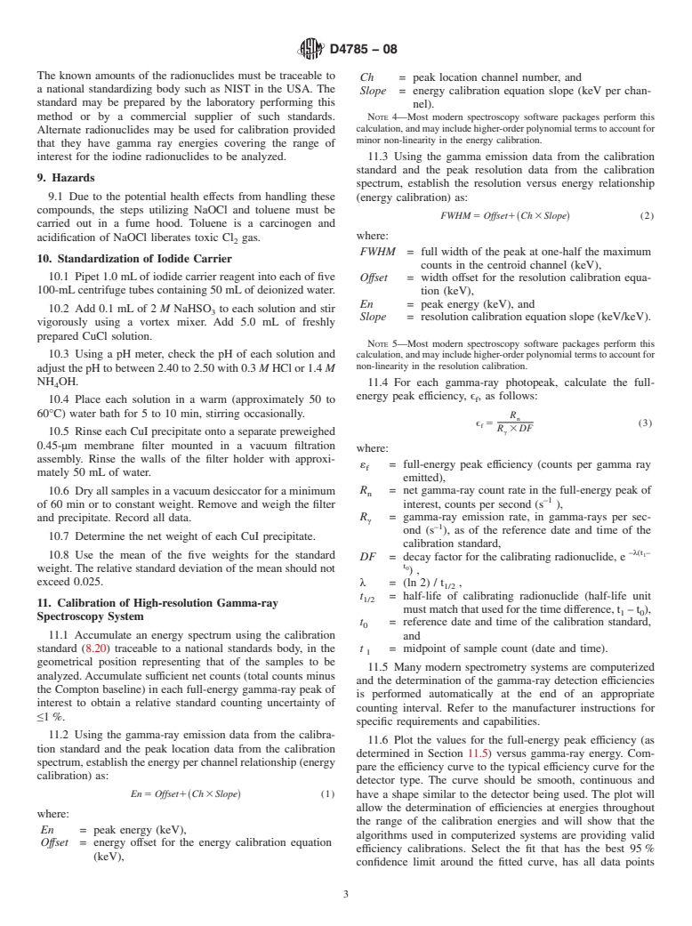 ASTM D4785-08 - Standard Test Method for Low-Level Analysis of Iodine Radioisotopes in Water