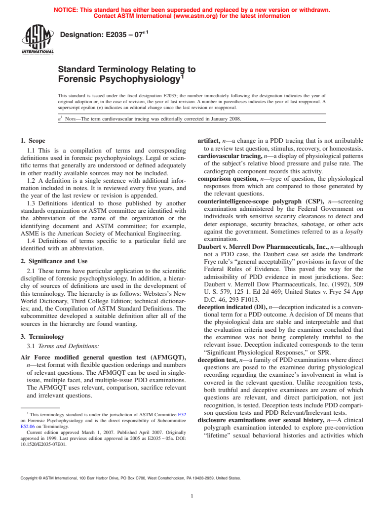 ASTM E2035-07e1 - Standard Terminology Relating to Forensic Psychophysiology