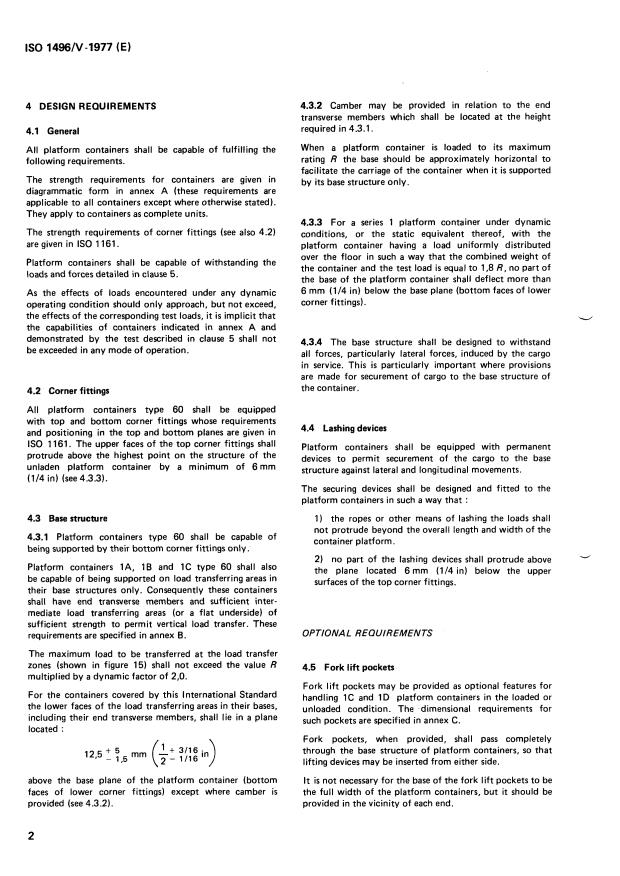 ISO 1496-5:1977 ISO 1496-5:1977 - Series 1 freight containers -- Specification and testing - Page 4 preview