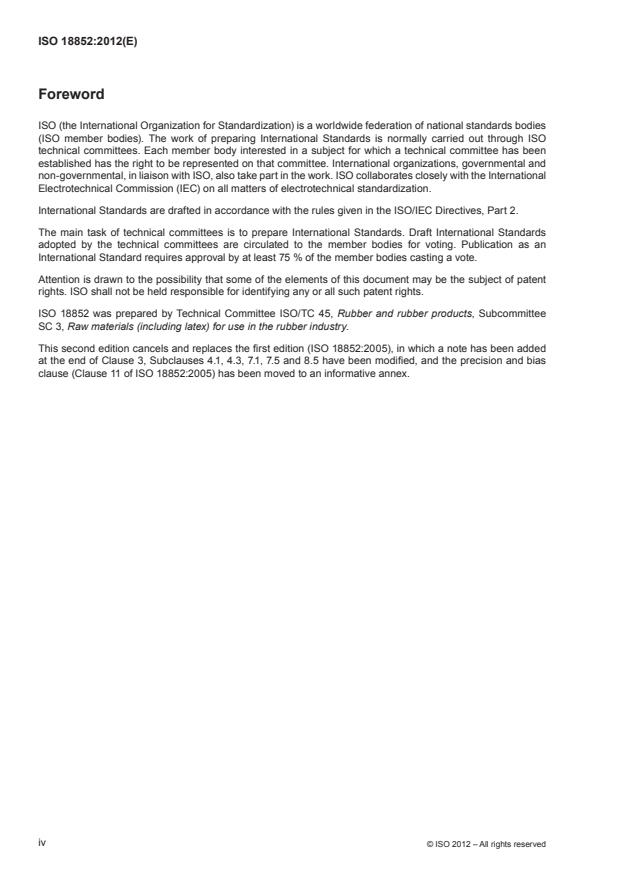 ISO 18852:2012 ISO 18852:2012 - Rubber compounding ingredients -- Determination of multipoint nitrogen surface area (NSA) and statistical thickness surface area (STSA) - Page 4 preview