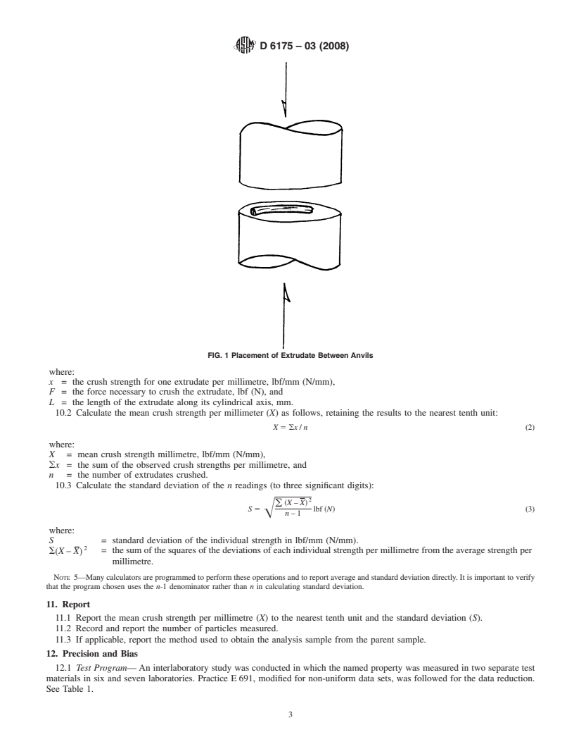 REDLINE ASTM D6175-03(2008) - Standard Test Method for Radial Crush Strength of Extruded Catalyst and Catalyst Carrier Particles