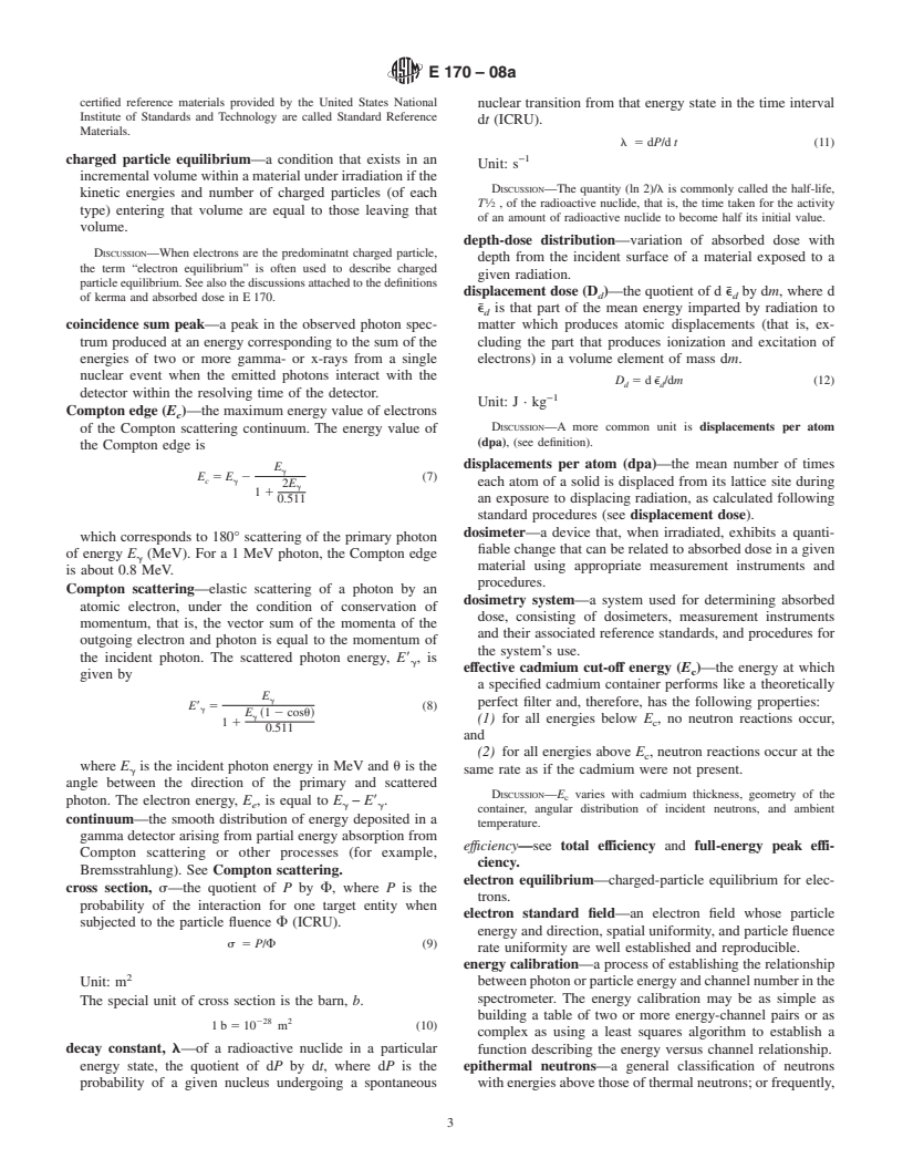 ASTM E170-08a - Standard Terminology Relating to  Radiation Measurements and Dosimetry