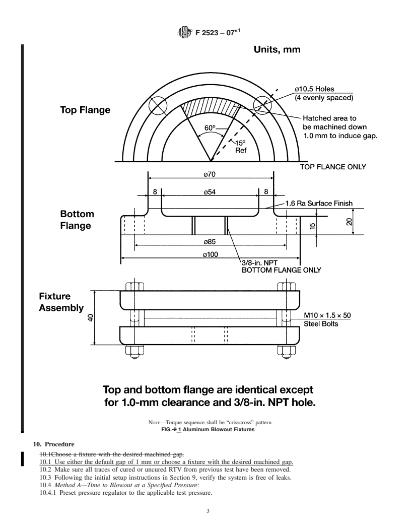 REDLINE ASTM F2523-07e1 - Standard Practice for Blowout Resistance of Room-Temperature Vulcanized Elastomers