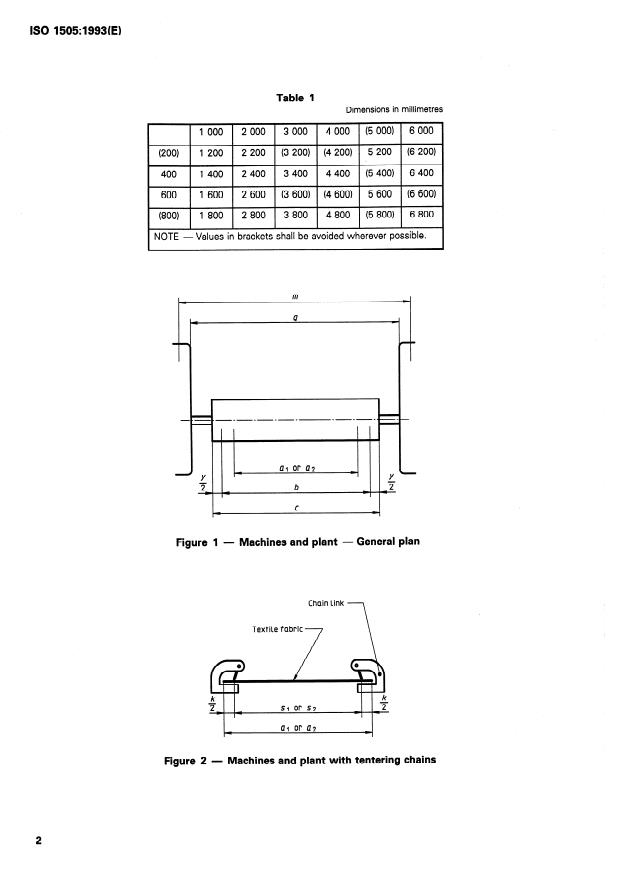 ISO 1505:1993 ISO 1505:1993 - Textile machinery -- Widths relating to dyeing and finishing machines -- Definitions and range of nominal widths - Page 4 preview