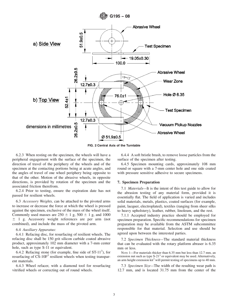 ASTM G195-08 - Standard Guide for Conducting Wear Tests Using a Rotary Platform, Double-Head Abraser