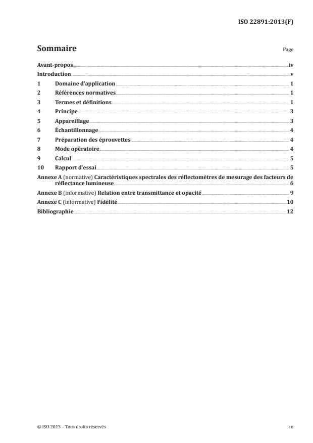 ISO 22891:2013 - Papier -- Détermination de la transmittance par le mesurage de la réflectance diffuse