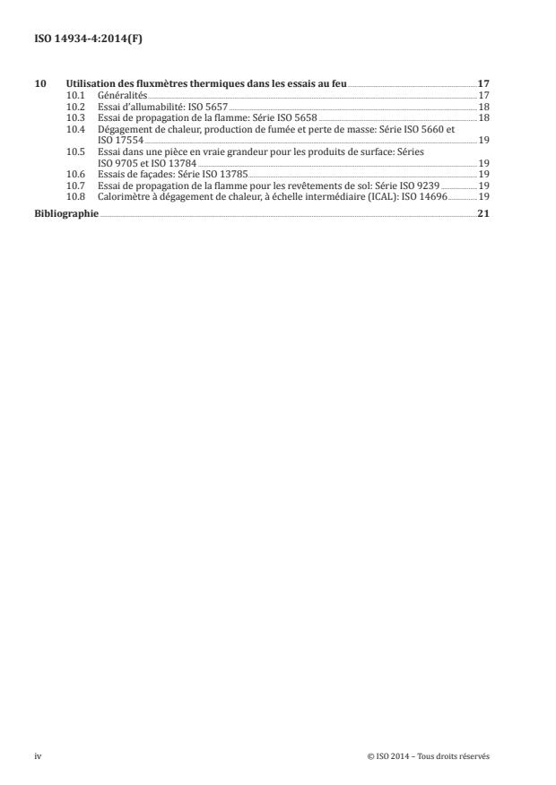 ISO 14934-4:2014 ISO 14934-4:2014 - Essais au feu -- Étalonnage et utilisation des appareils de mesure du flux thermique - Page 4 preview