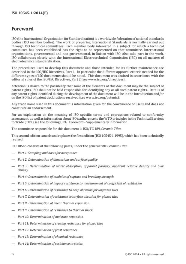 ISO 10545-1:2014 ISO 10545-1:2014 - Ceramic tiles - Page 4 preview