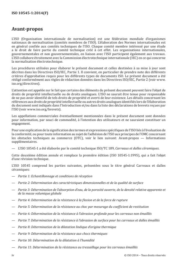 ISO 10545-1:2014 ISO 10545-1:2014 - Carreaux et dalles céramiques - Page 4 preview