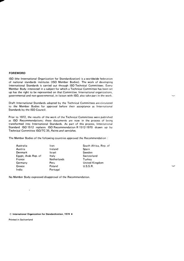 ISO 1512:1974 ISO 1512:1974 - Paints and varnishes -- Sampling - Page 2 preview