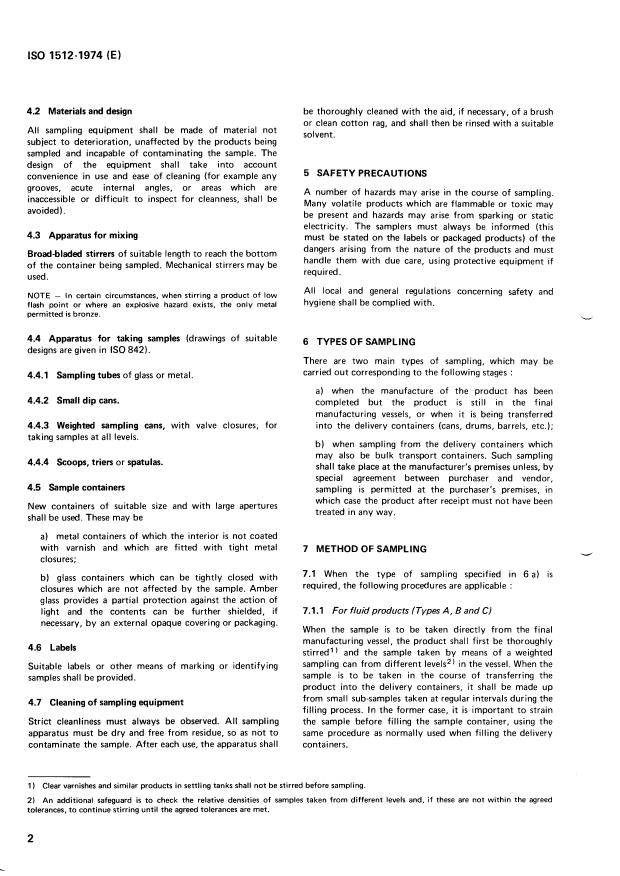 ISO 1512:1974 ISO 1512:1974 - Paints and varnishes -- Sampling - Page 4 preview
