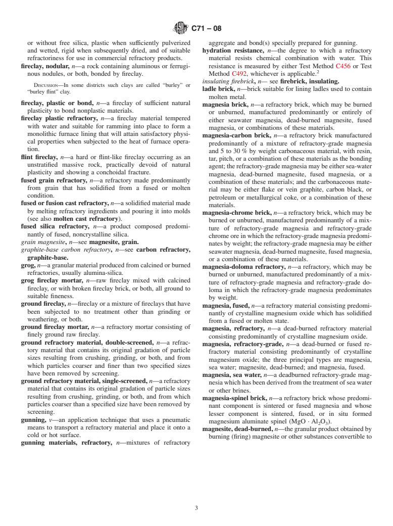 ASTM C71-08 - Standard Terminology Relating to  Refractories