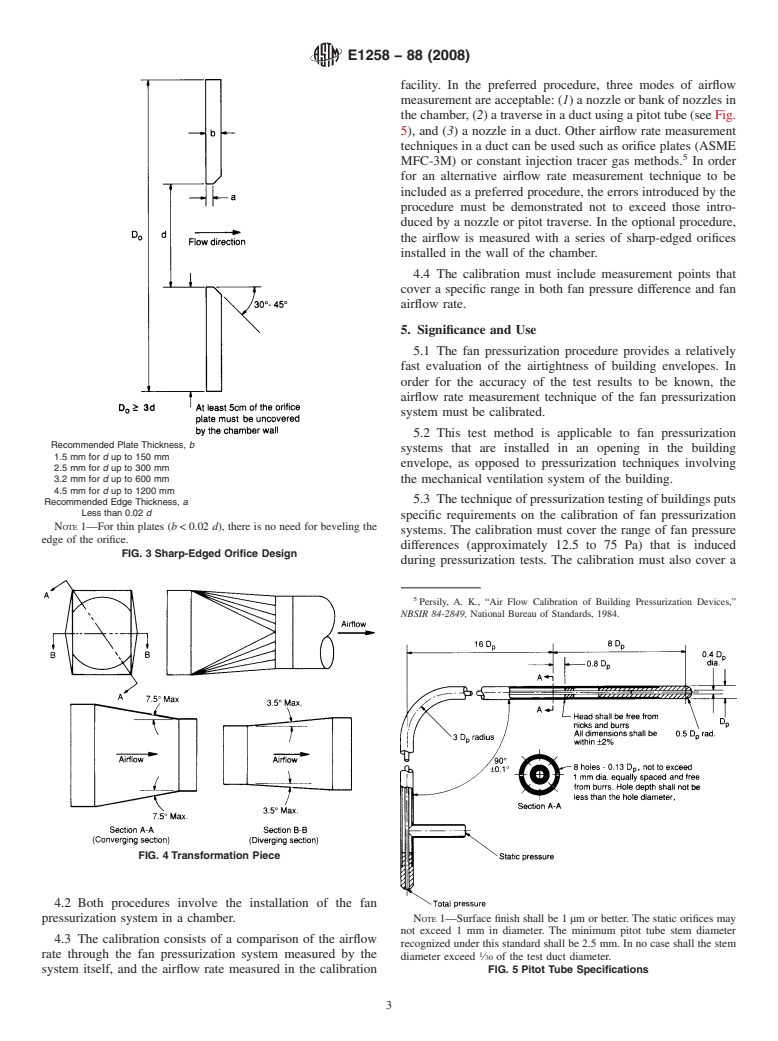 ASTM E1258-88(2008) - Standard Test Method for Airflow Calibration of Fan Pressurization Devices