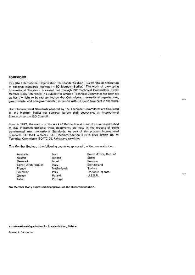 ISO 1514:1974 ISO 1514:1974 - Paints and varnishes -- Standard panels for testing - Page 2 preview