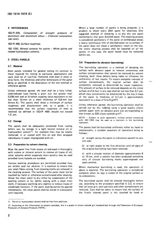 ISO 1514:1974 ISO 1514:1974 - Paints and varnishes -- Standard panels for testing - Page 4 preview